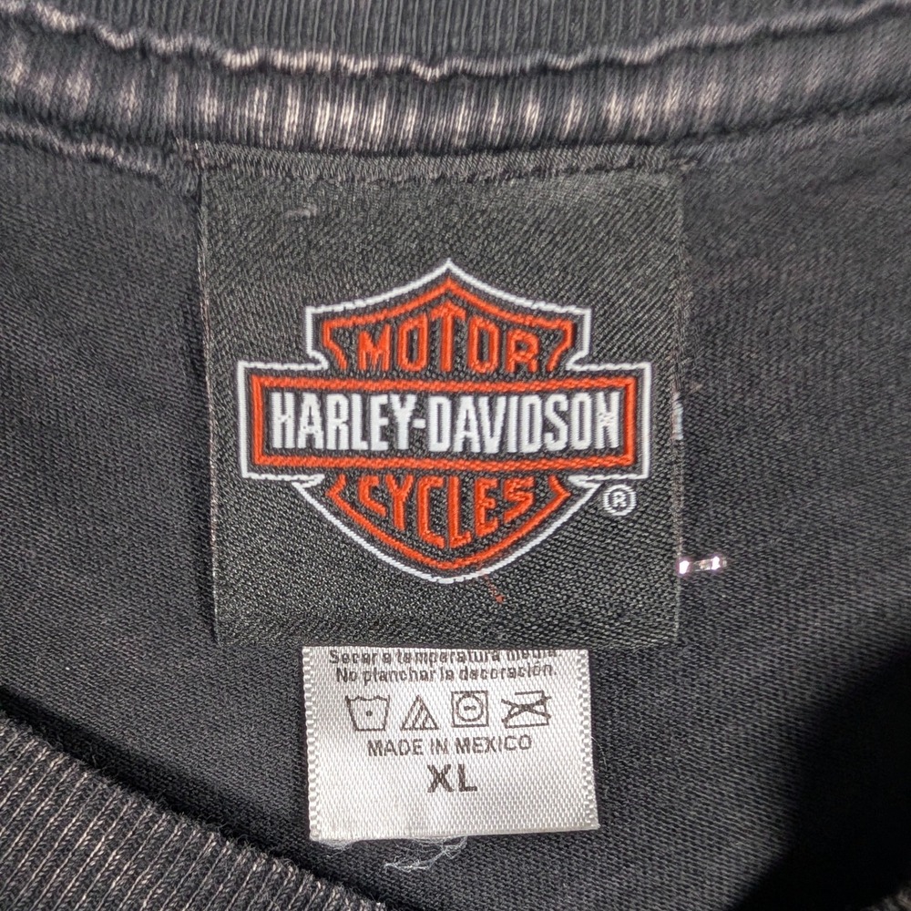 Harley-Davidson Shirt Mens XL Gray Mineral Wash Double Sided Graphic Biker - Picture 4 of 10